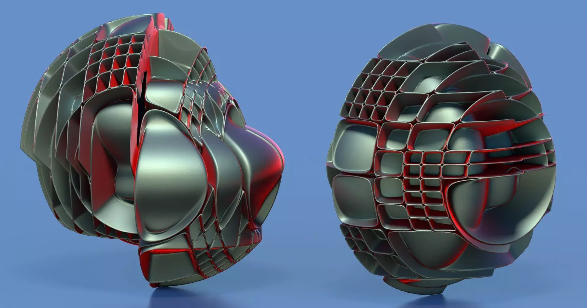 Lounge sculpture made of plastic pieces 3D model_0