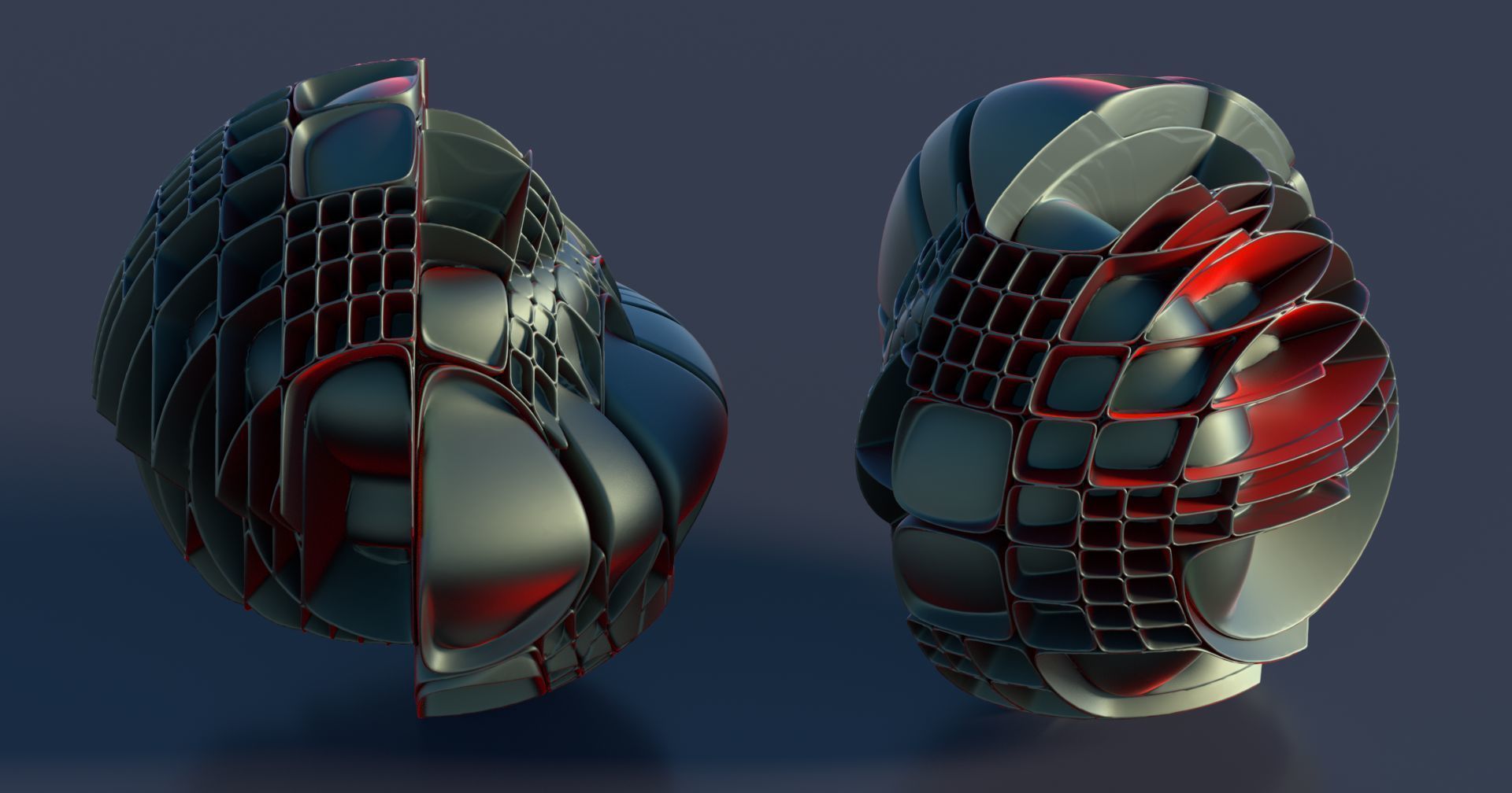 Lounge sculpture made of plastic pieces 3D model_4