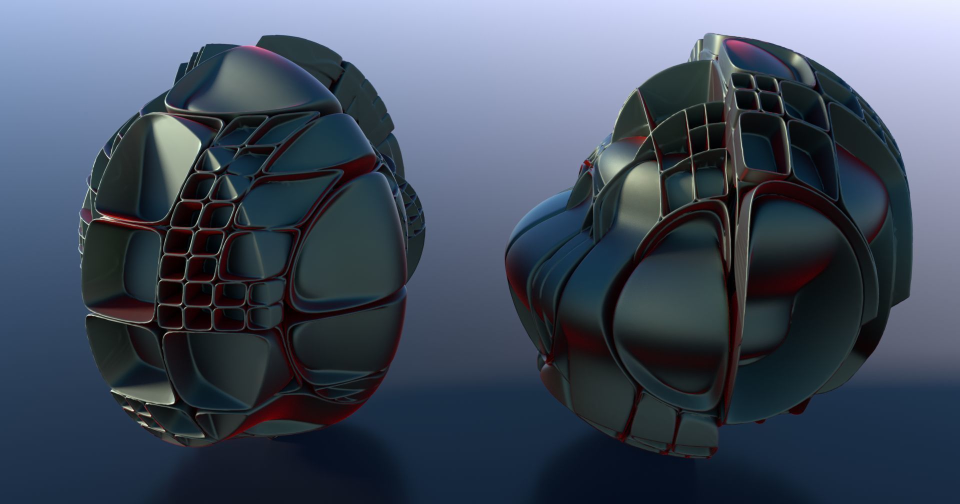 Lounge sculpture made of plastic pieces 3D model_3