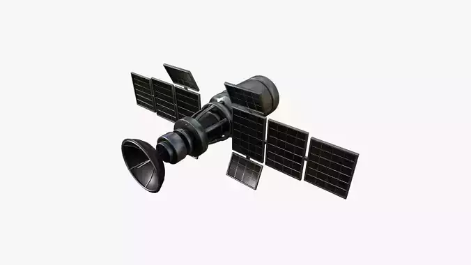 Satellite A06 Steel Black - SciFi Space Design Low-poly 3D model