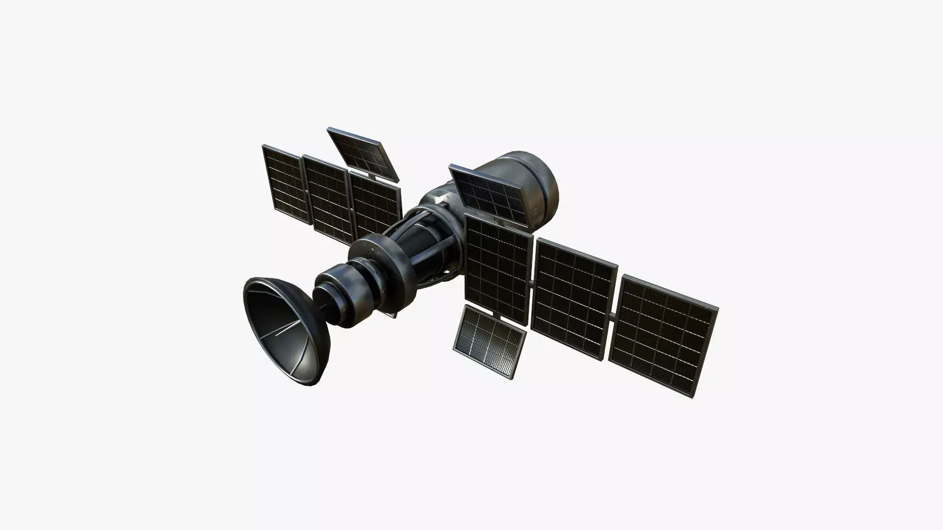 Satellite A06 Steel Black - SciFi Space Design Low-poly 3D model_0
