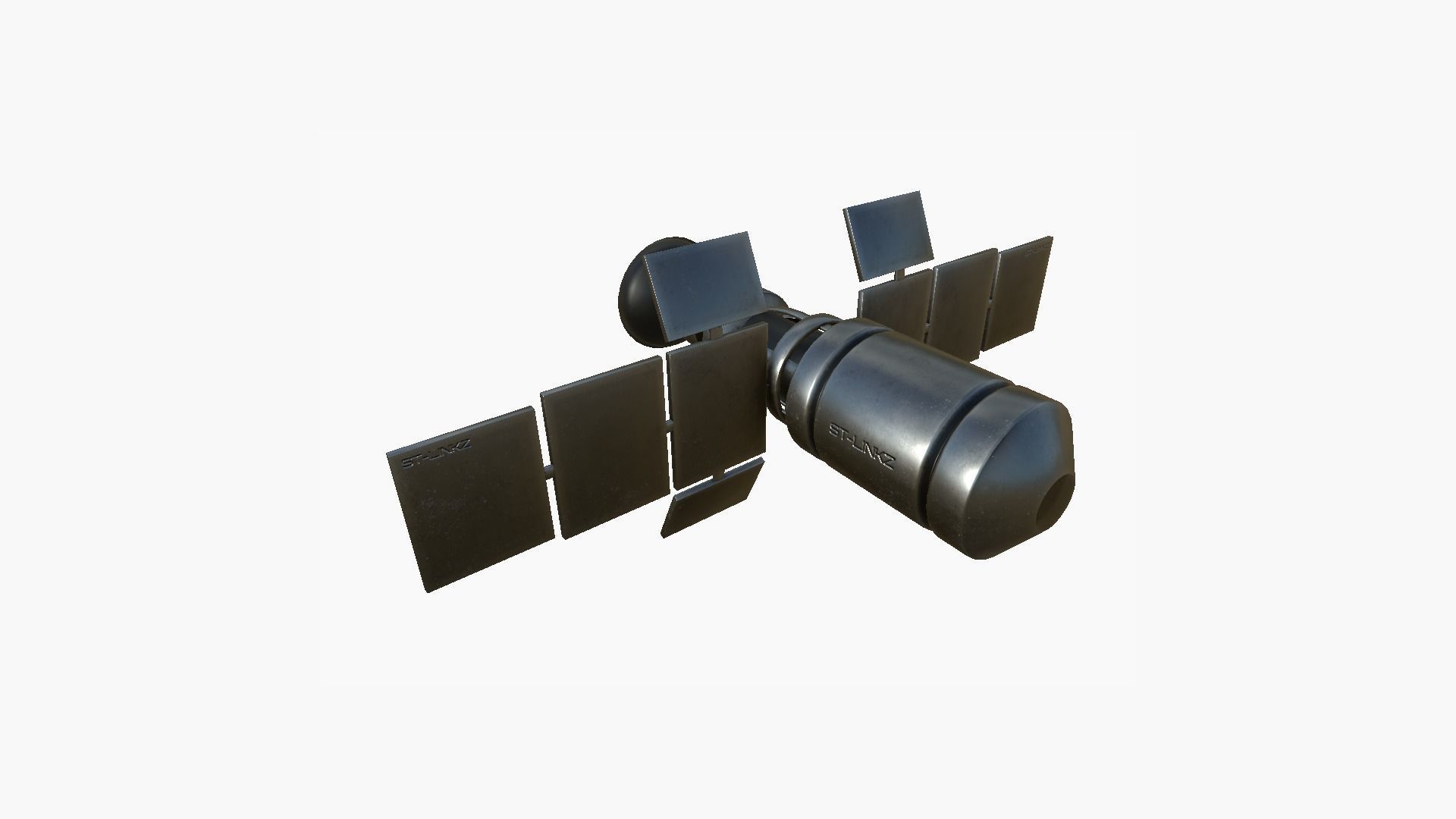 Satellite A06 Steel Black - SciFi Space Design Low-poly 3D model_2