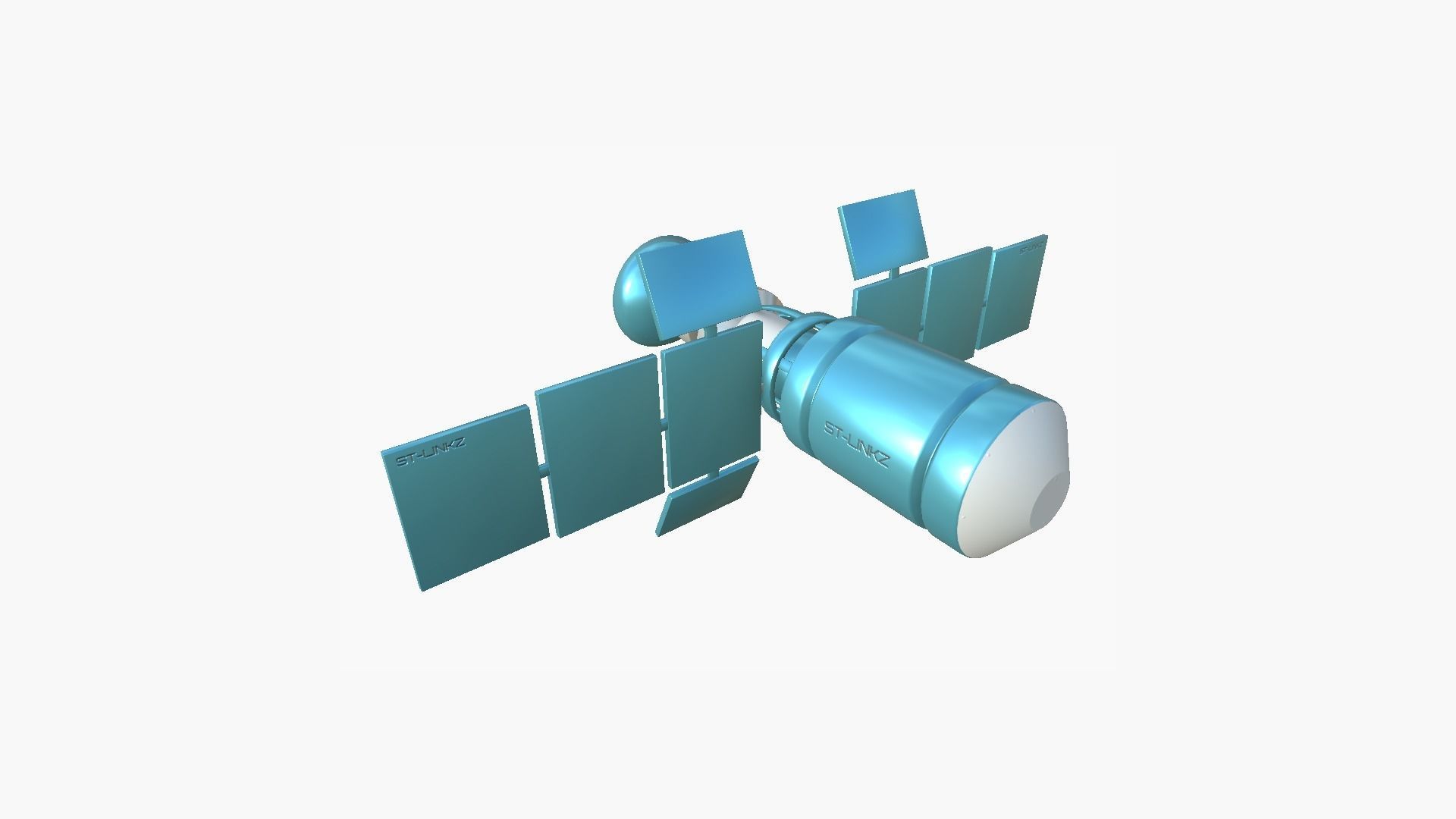 Satellite A07 Blue - SciFi Space Design Low-poly 3D model_2