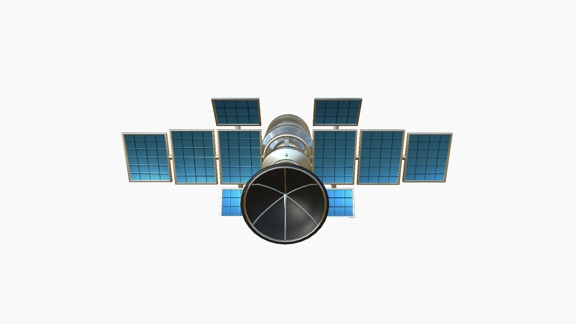 Satellite A08 Aluminum - SciFi Space Design Low-poly 3D model_4