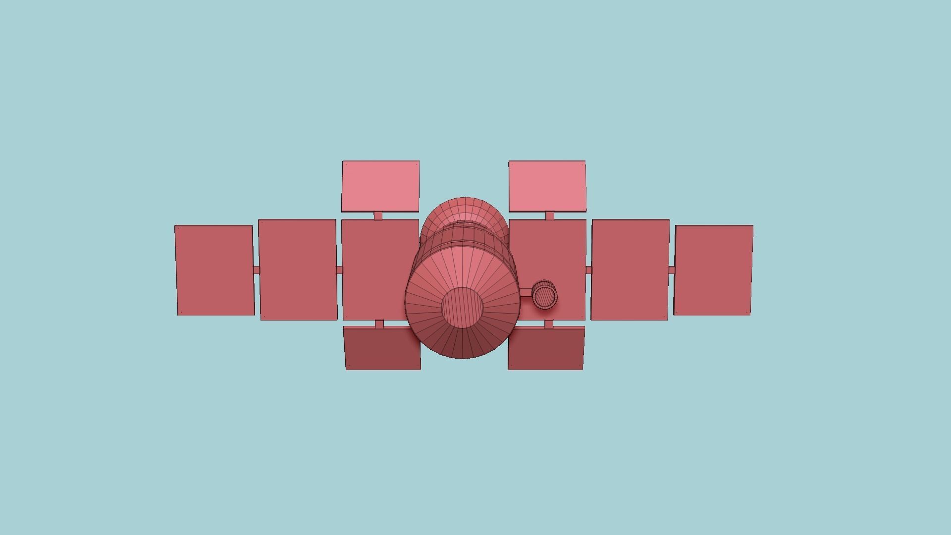 Satellite A08 Aluminum - SciFi Space Design Low-poly 3D model_16