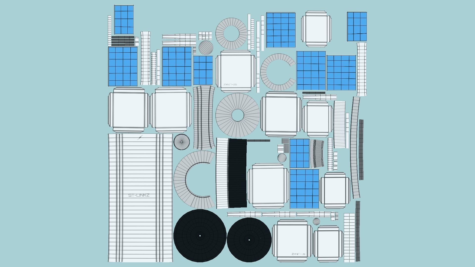 Satellite A08 Aluminum - SciFi Space Design Low-poly 3D model_5