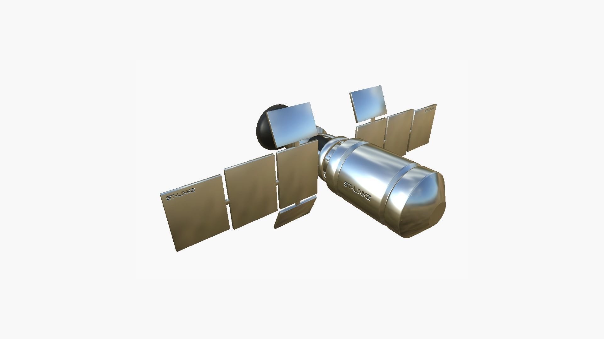 Satellite A08 Aluminum - SciFi Space Design Low-poly 3D model_2