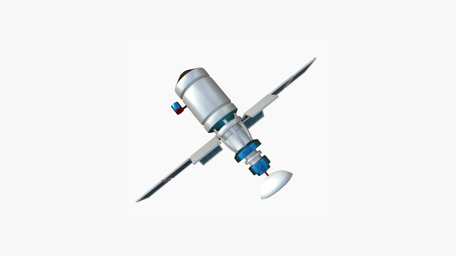 Satellite A09 USA United States - SciFi Space Design Low-poly 3D model_3