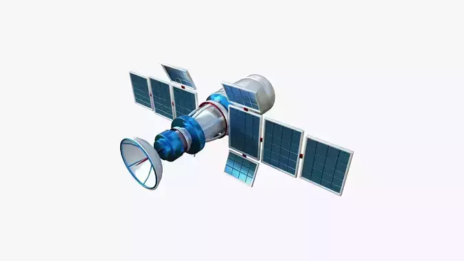 Satellite A09 USA United States - SciFi Space Design Low-poly 3D model