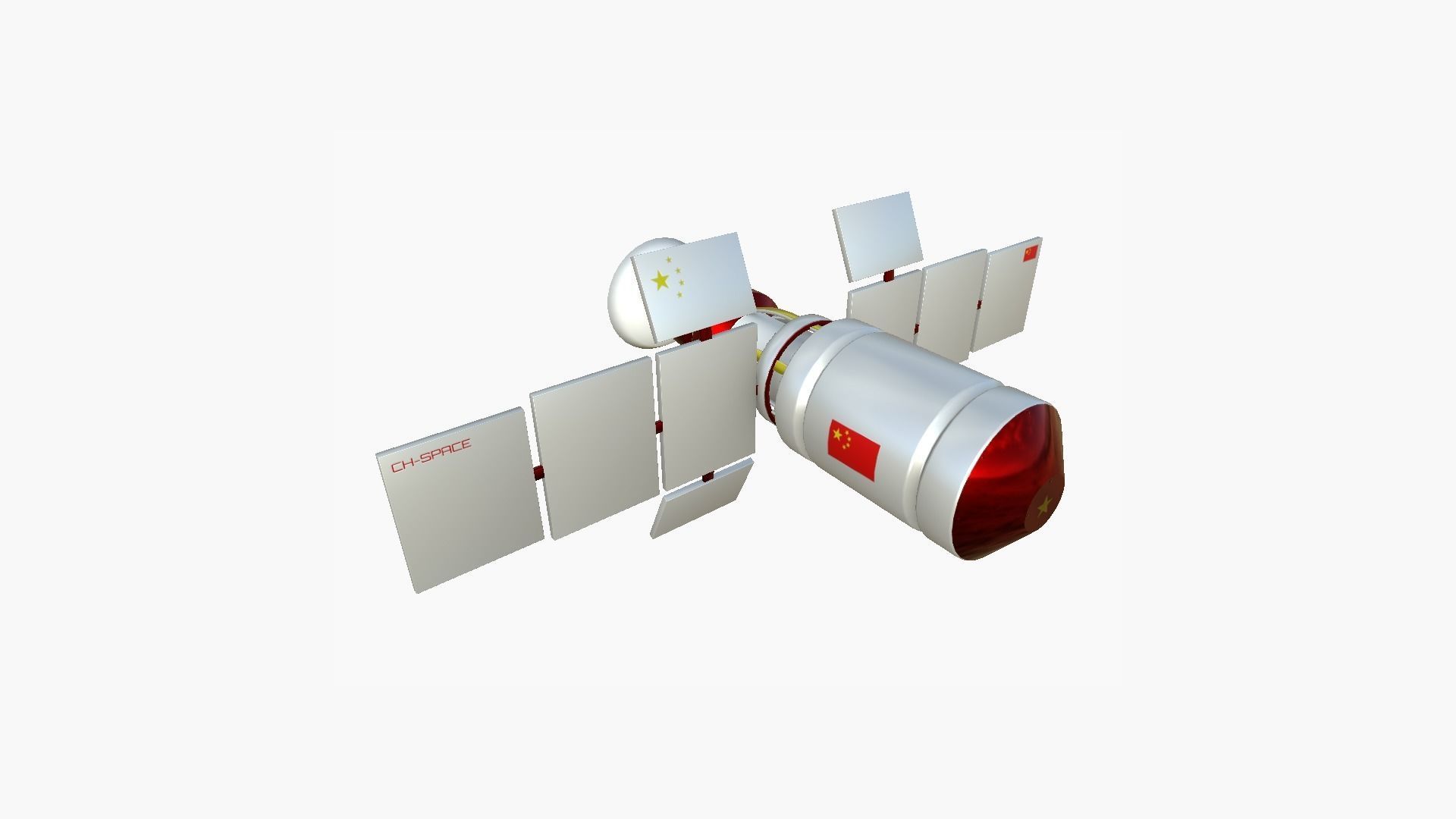 Satellite A10 China - SciFi Space Design Low-poly 3D model_2