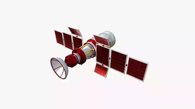 Satellite A10 China - SciFi Space Design Low-poly 3D model