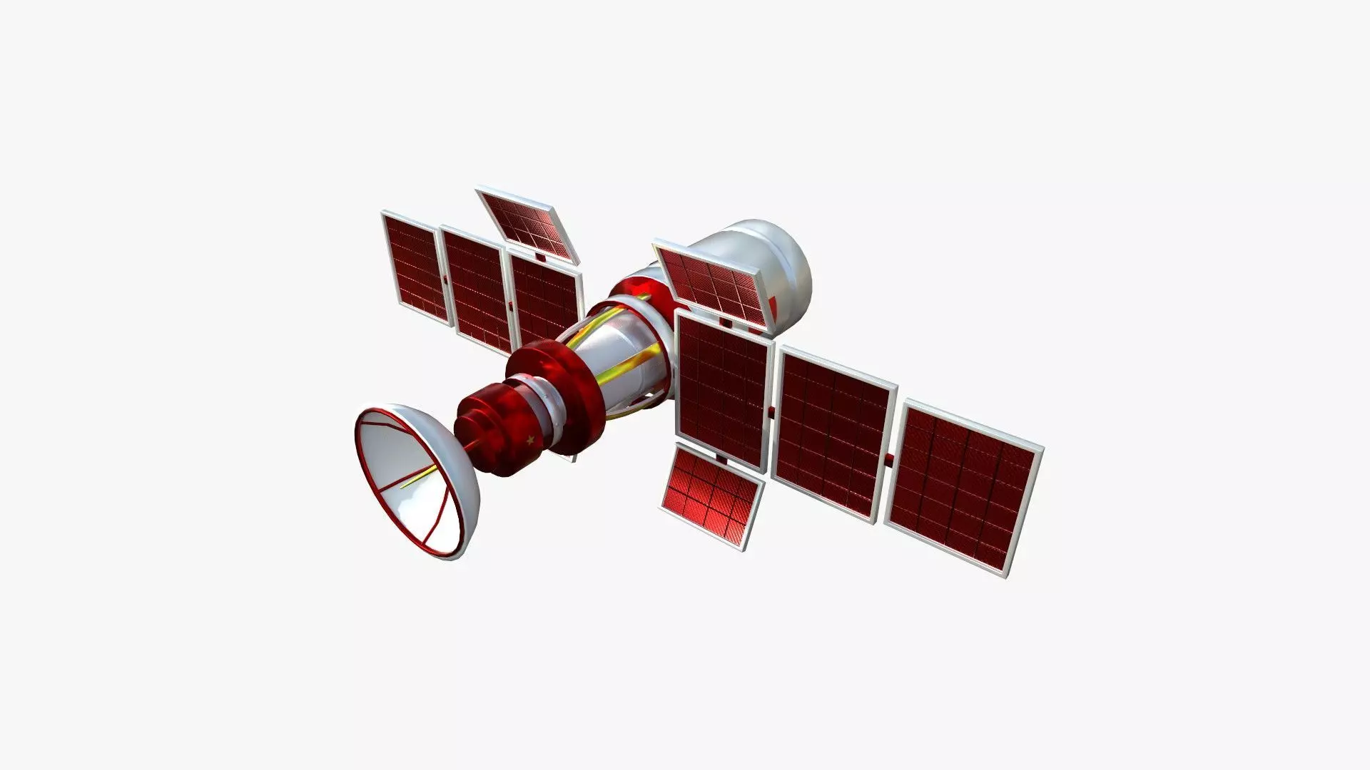 Satellite A10 China - SciFi Space Design Low-poly 3D model_0