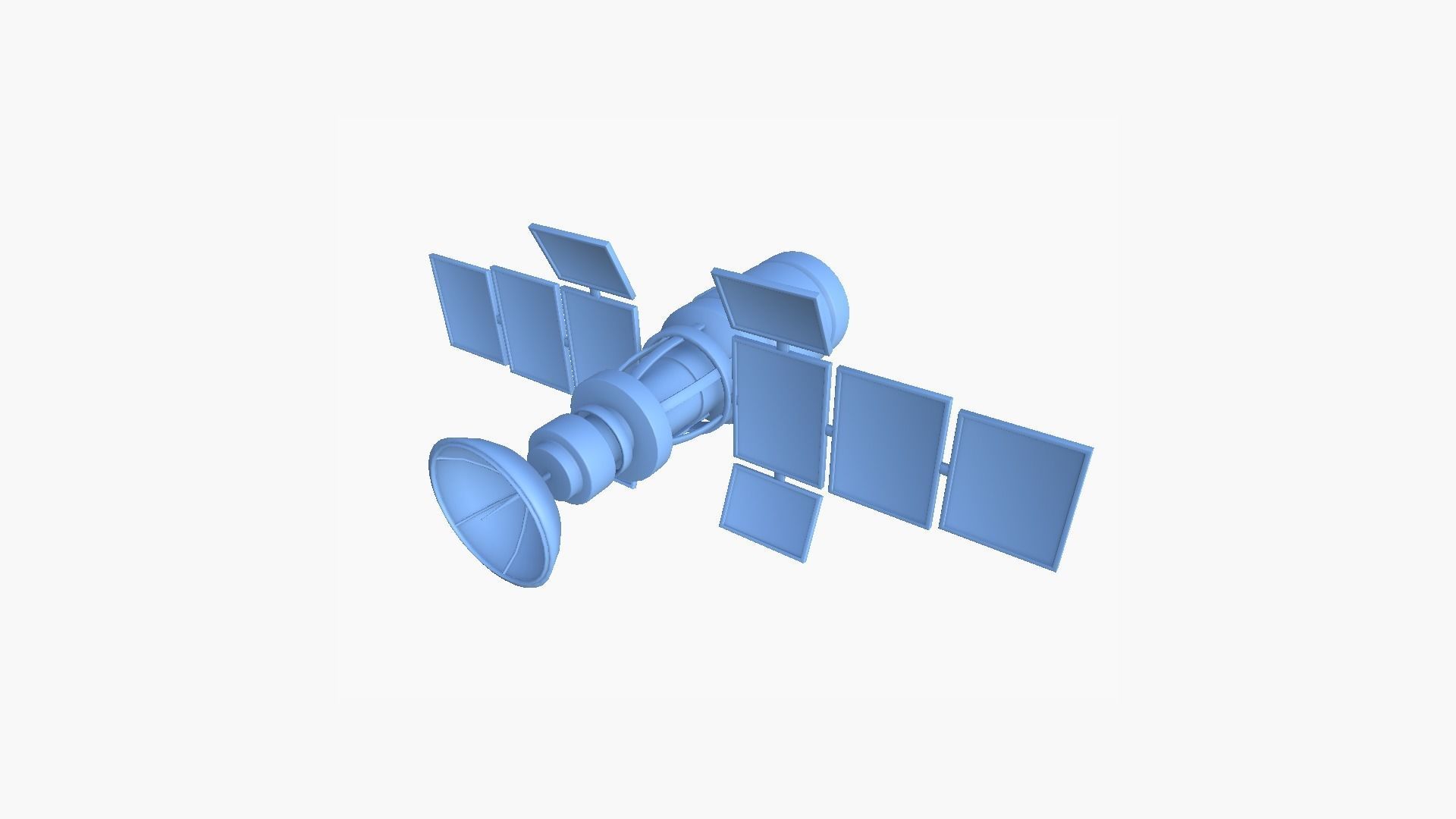 Satellite A10 China - SciFi Space Design Low-poly 3D model_7