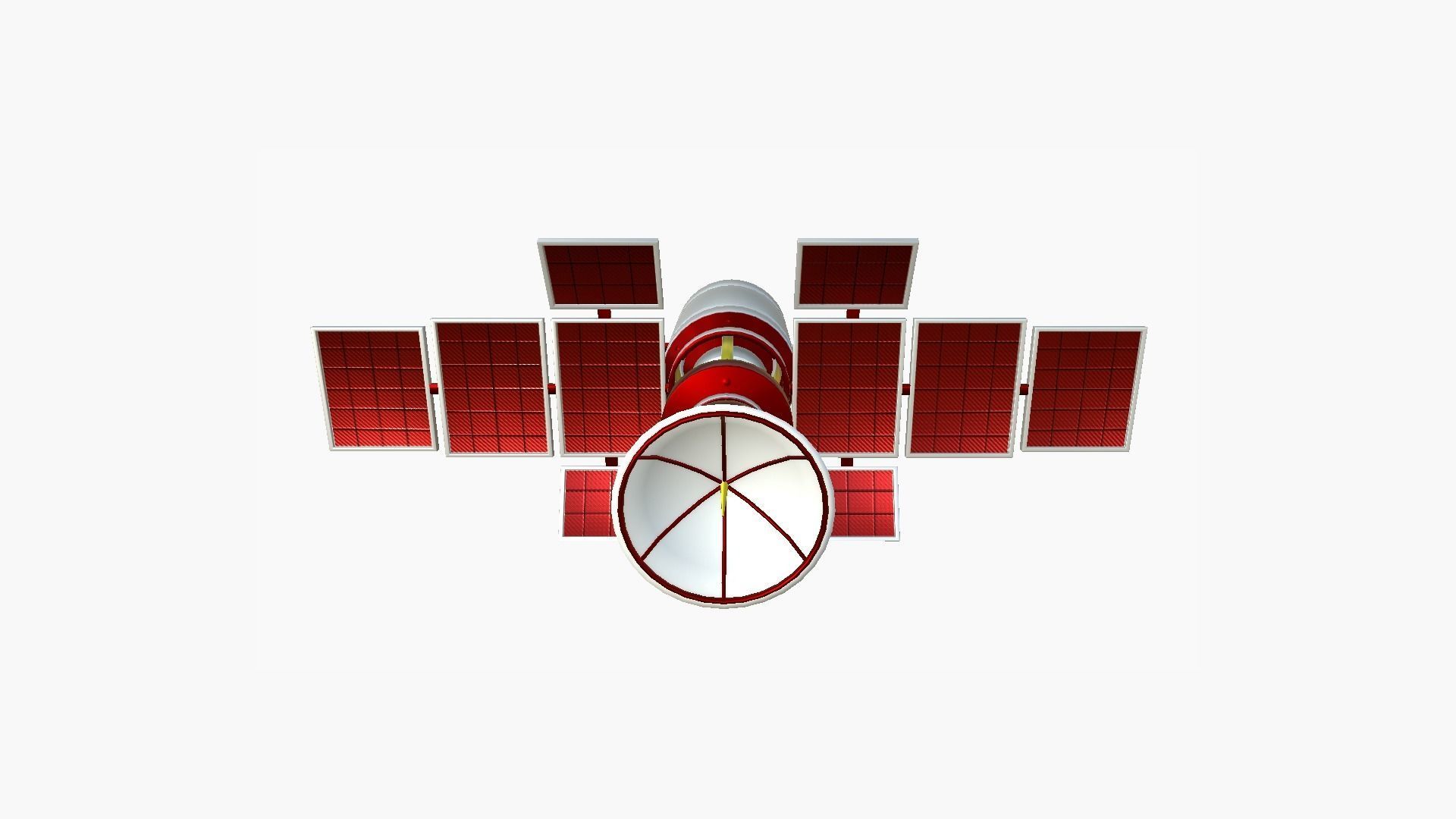 Satellite A10 China - SciFi Space Design Low-poly 3D model_4