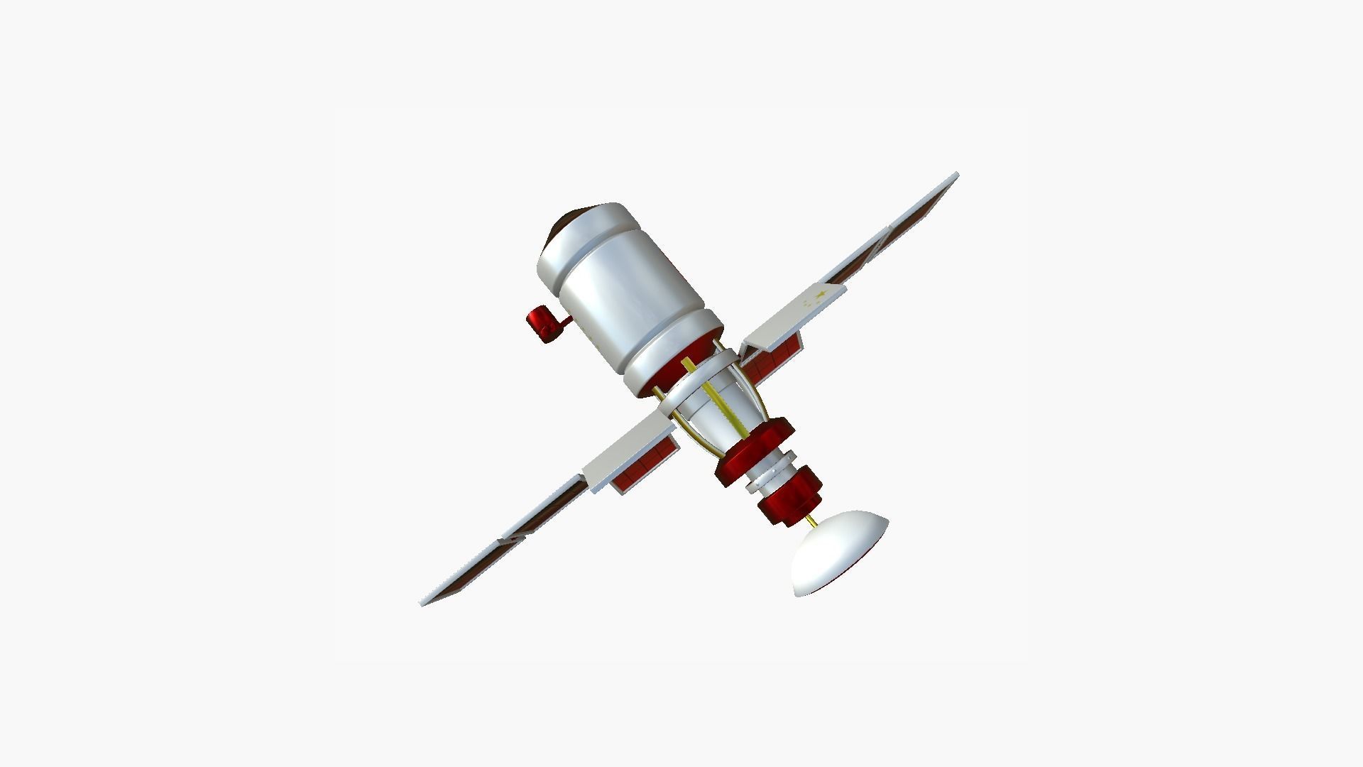 Satellite A10 China - SciFi Space Design Low-poly 3D model_3