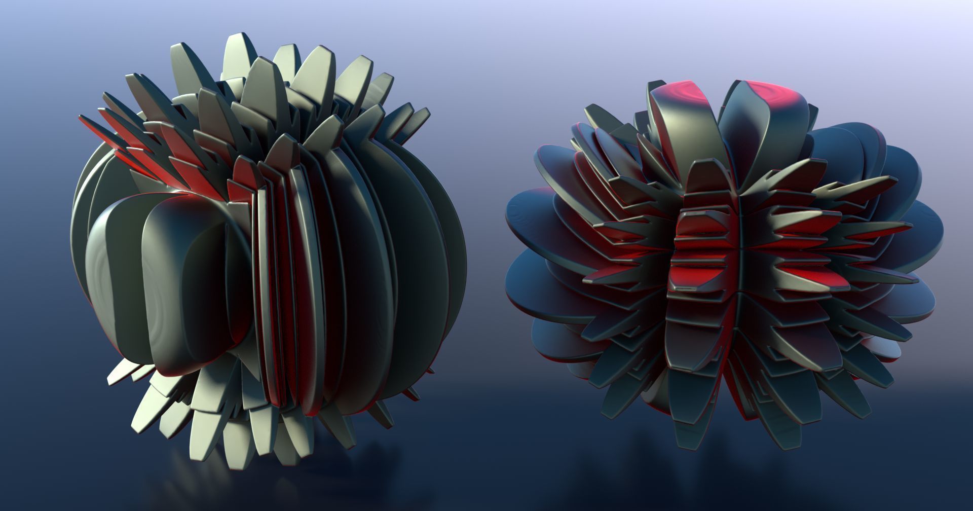 Hyperfan flower sculpture 3D model_3