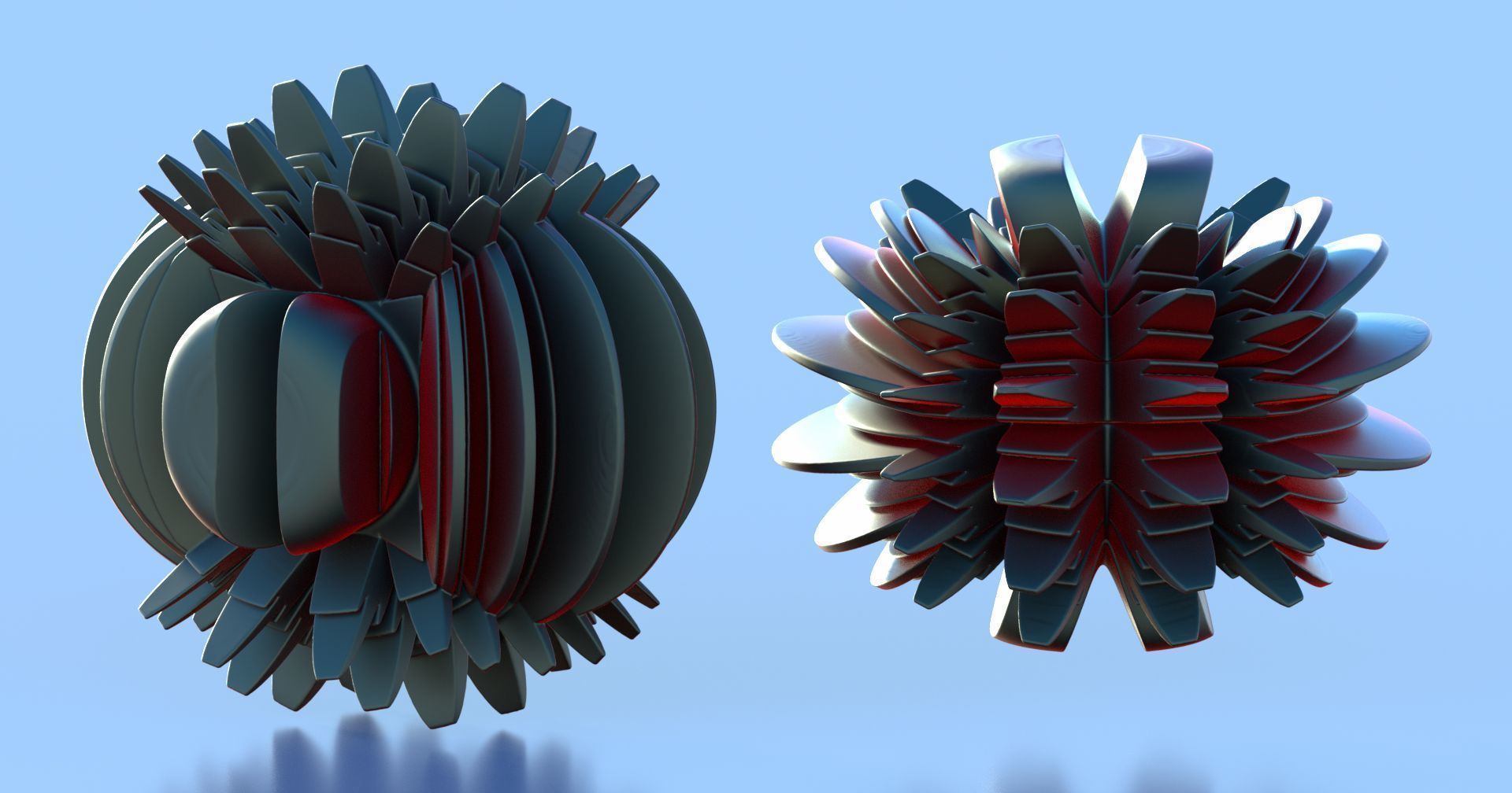 Hyperfan flower sculpture 3D model_2