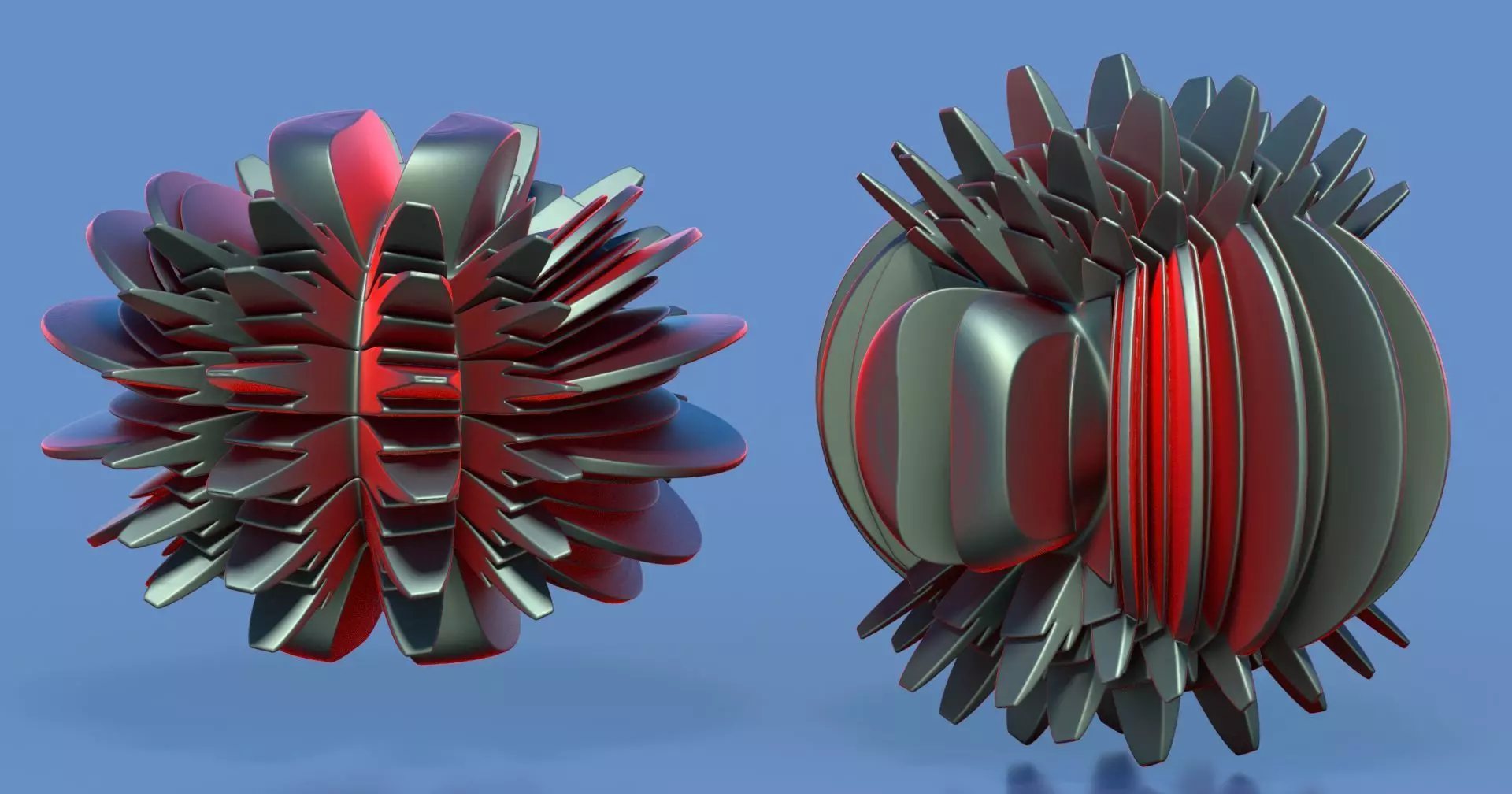 Hyperfan flower sculpture 3D model_0