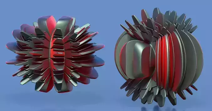 Hyperfan flower sculpture 3D model