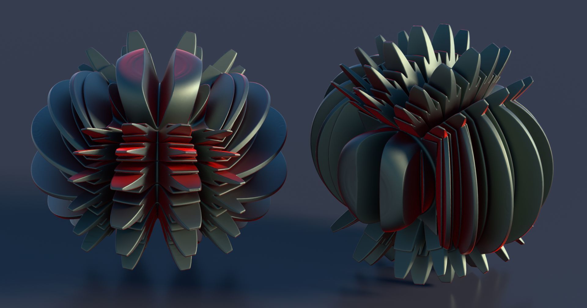 Hyperfan flower sculpture 3D model_4