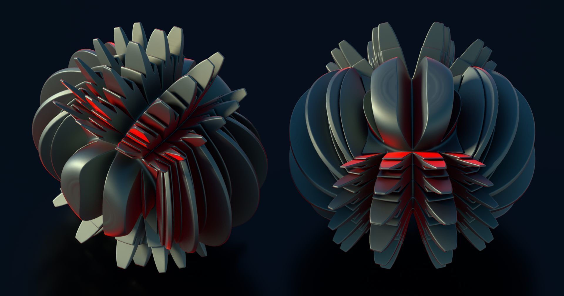 Hyperfan flower sculpture 3D model_7