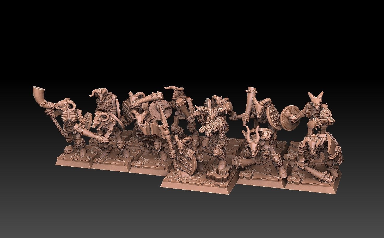 Undead Beastmen Light Club men 3D print model_6