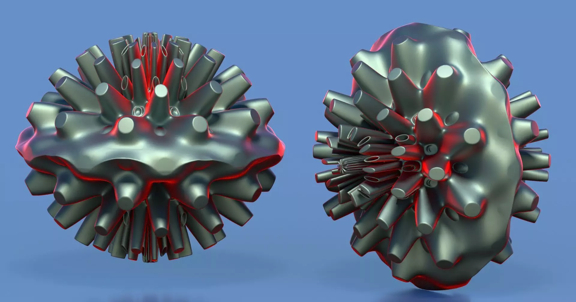 Coral dahlia flower 3D model_0