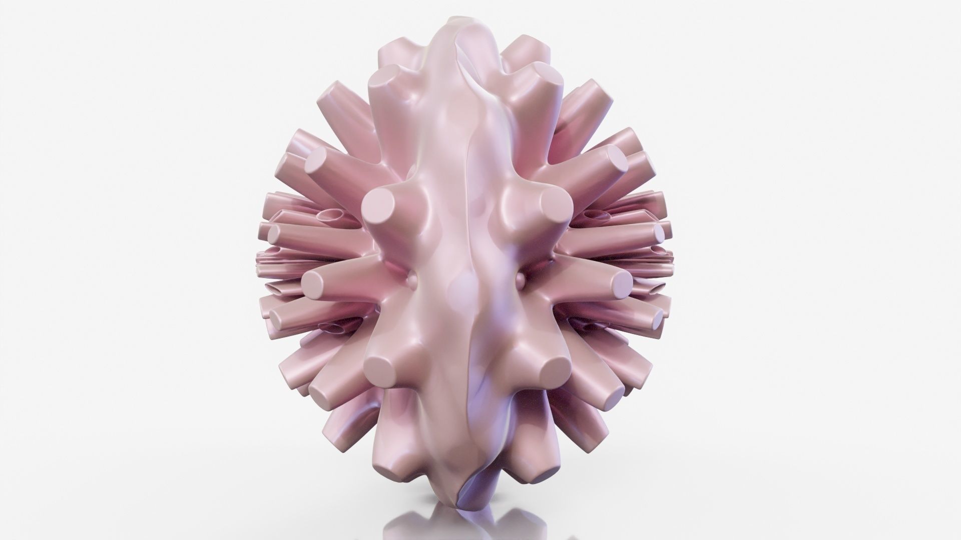 Coral dahlia flower 3D model_17