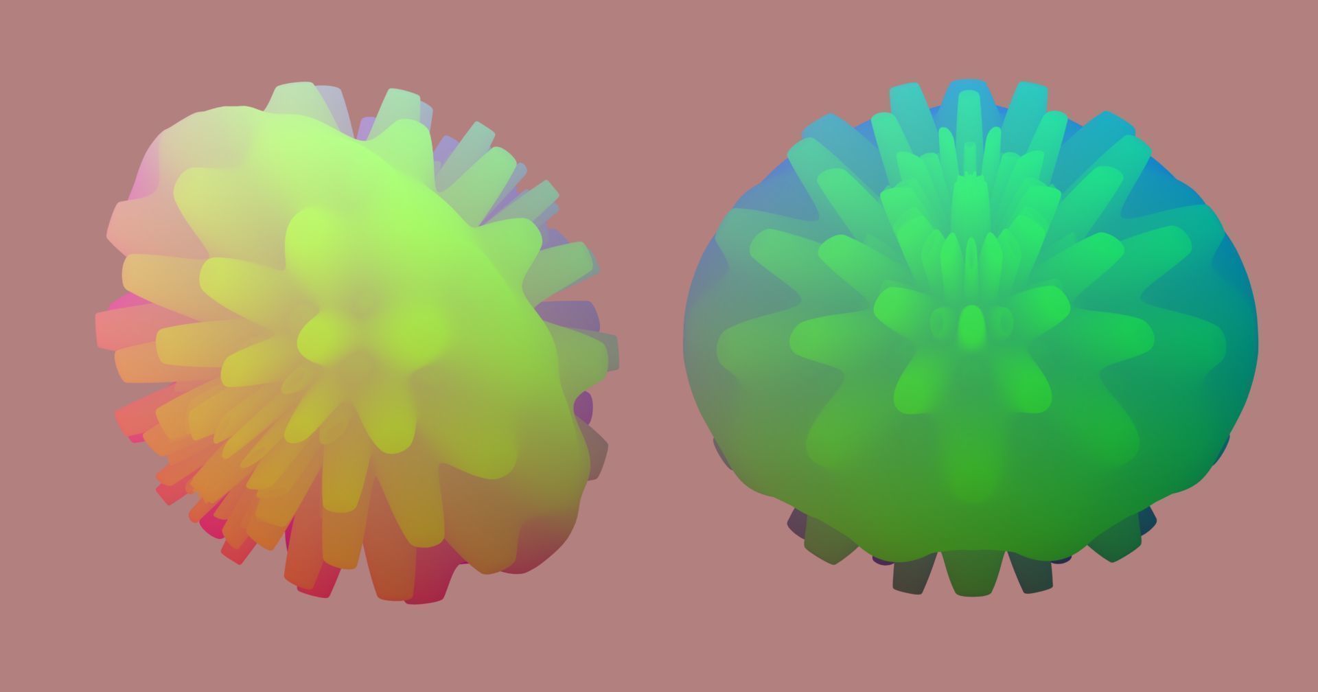 Coral dahlia flower 3D model_5