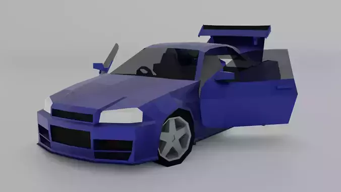 Nissan GTR R34 low poly 