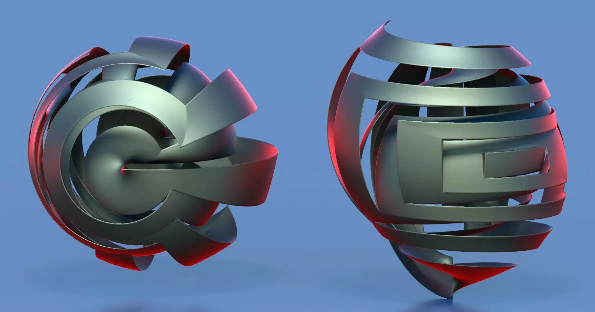 Bandage abstract sculpture 3D model_0