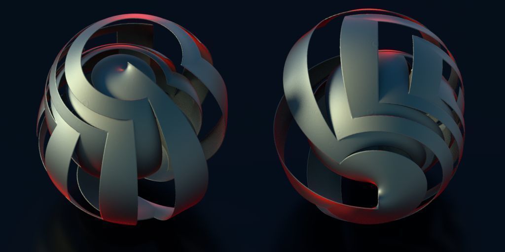 Bandage abstract sculpture 3D model_7