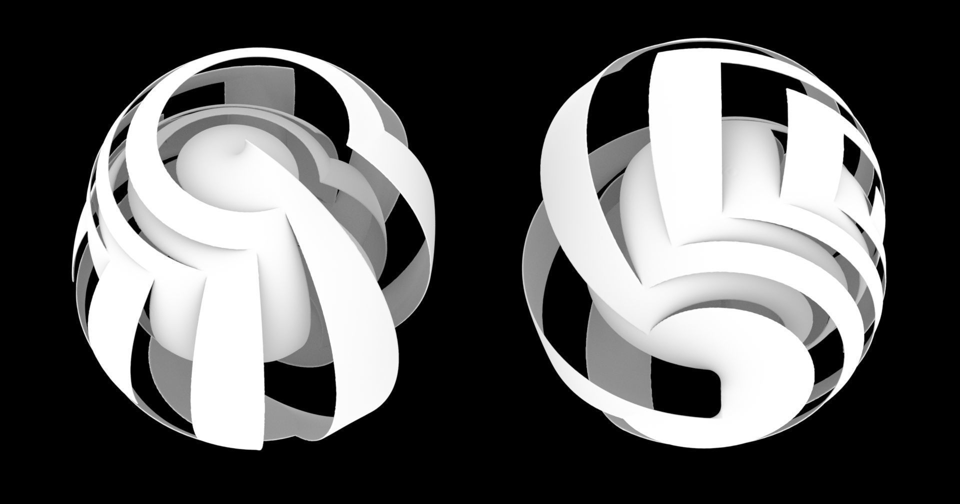 Bandage abstract sculpture 3D model_1