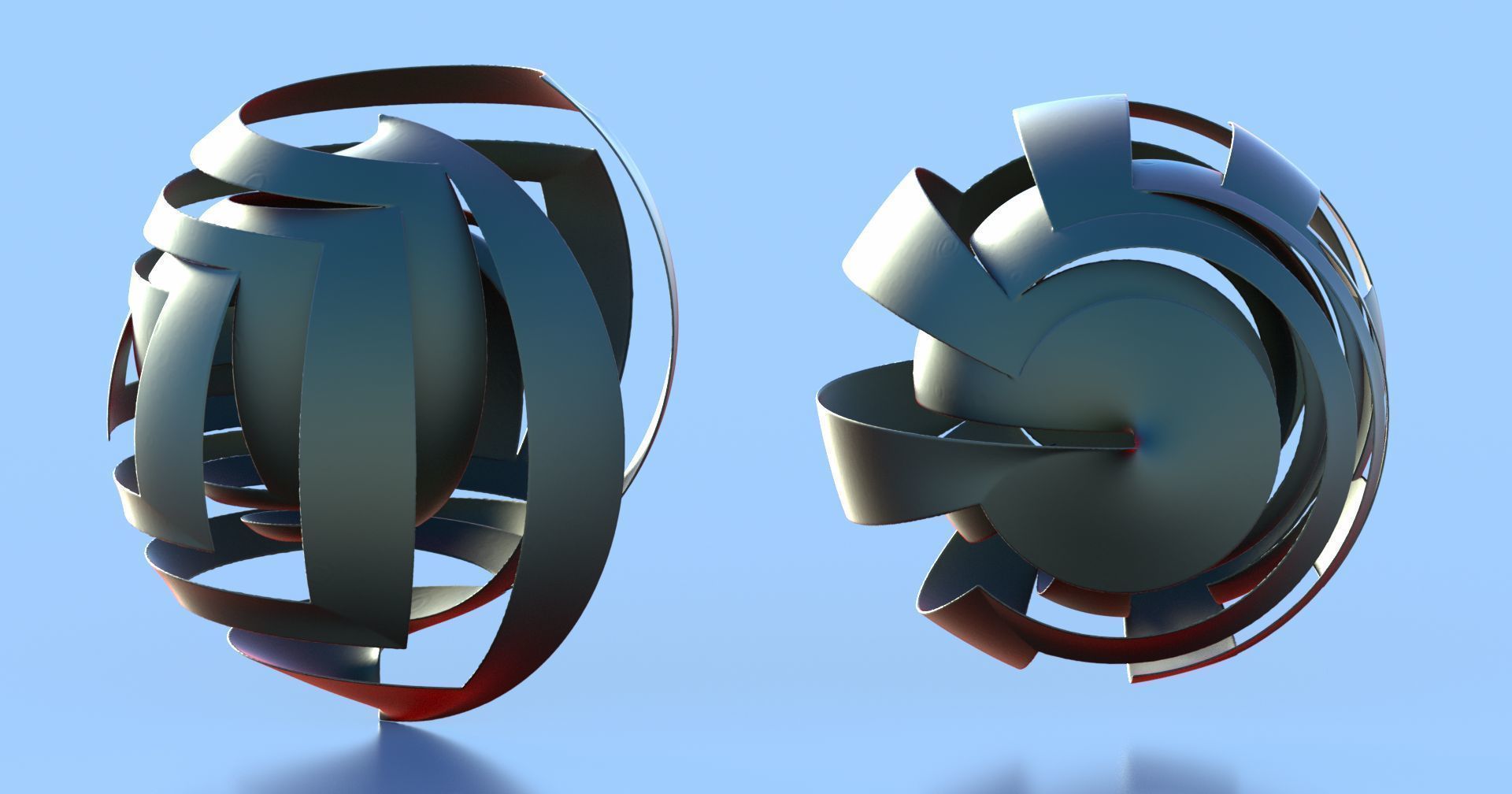 Bandage abstract sculpture 3D model_2