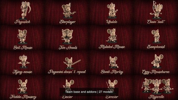 Team base and addons 3D Model Collection