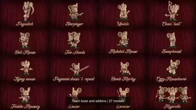 Team base and addons 3D Model Collection