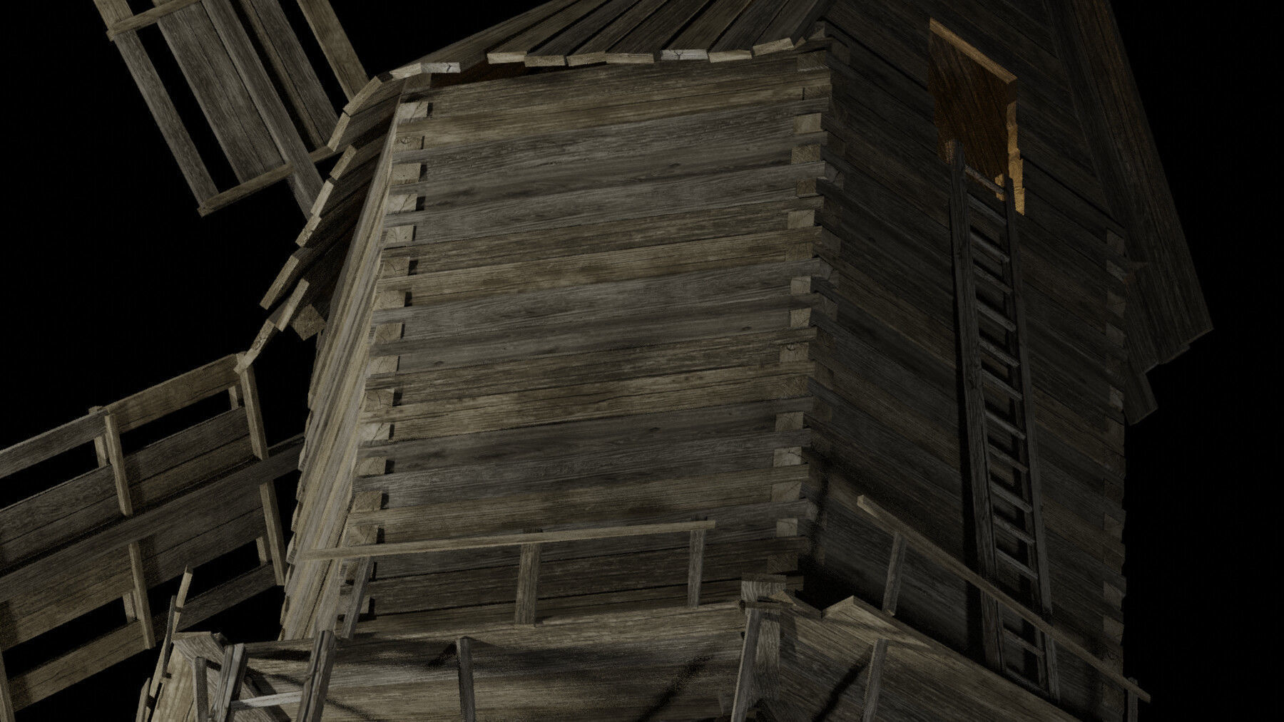 mill windmill Low-poly 3D model_6