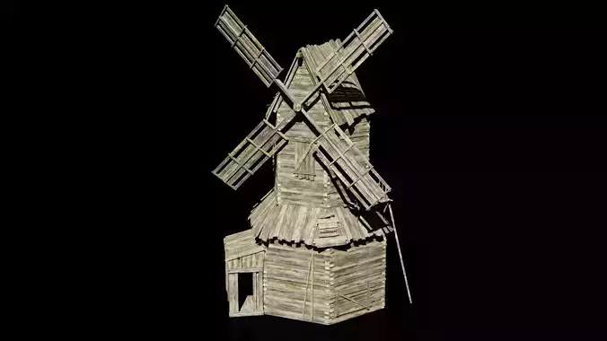 mill windmill Low-poly 3D model