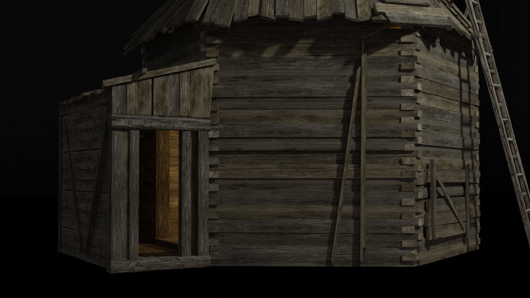 mill windmill Low-poly 3D model_4