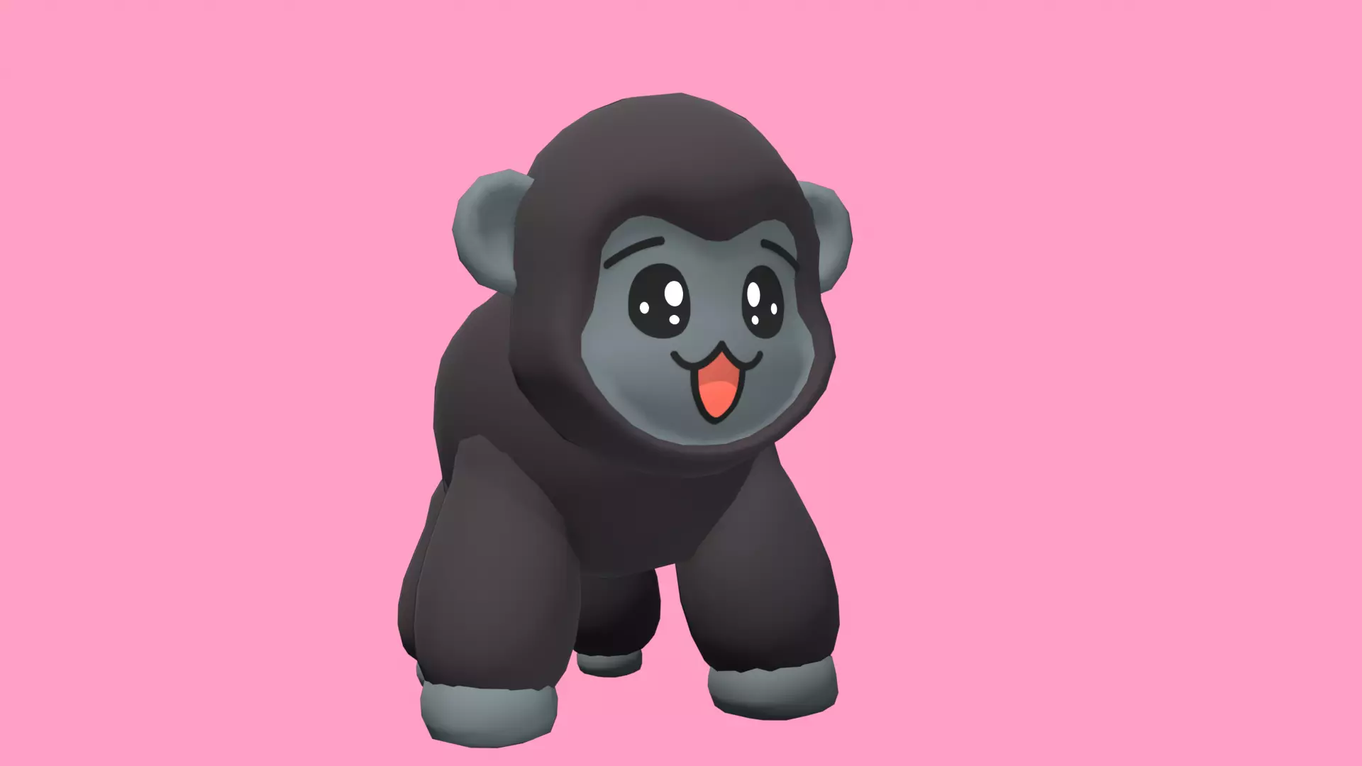 Cute low poly Gorilla Low-poly 3D model