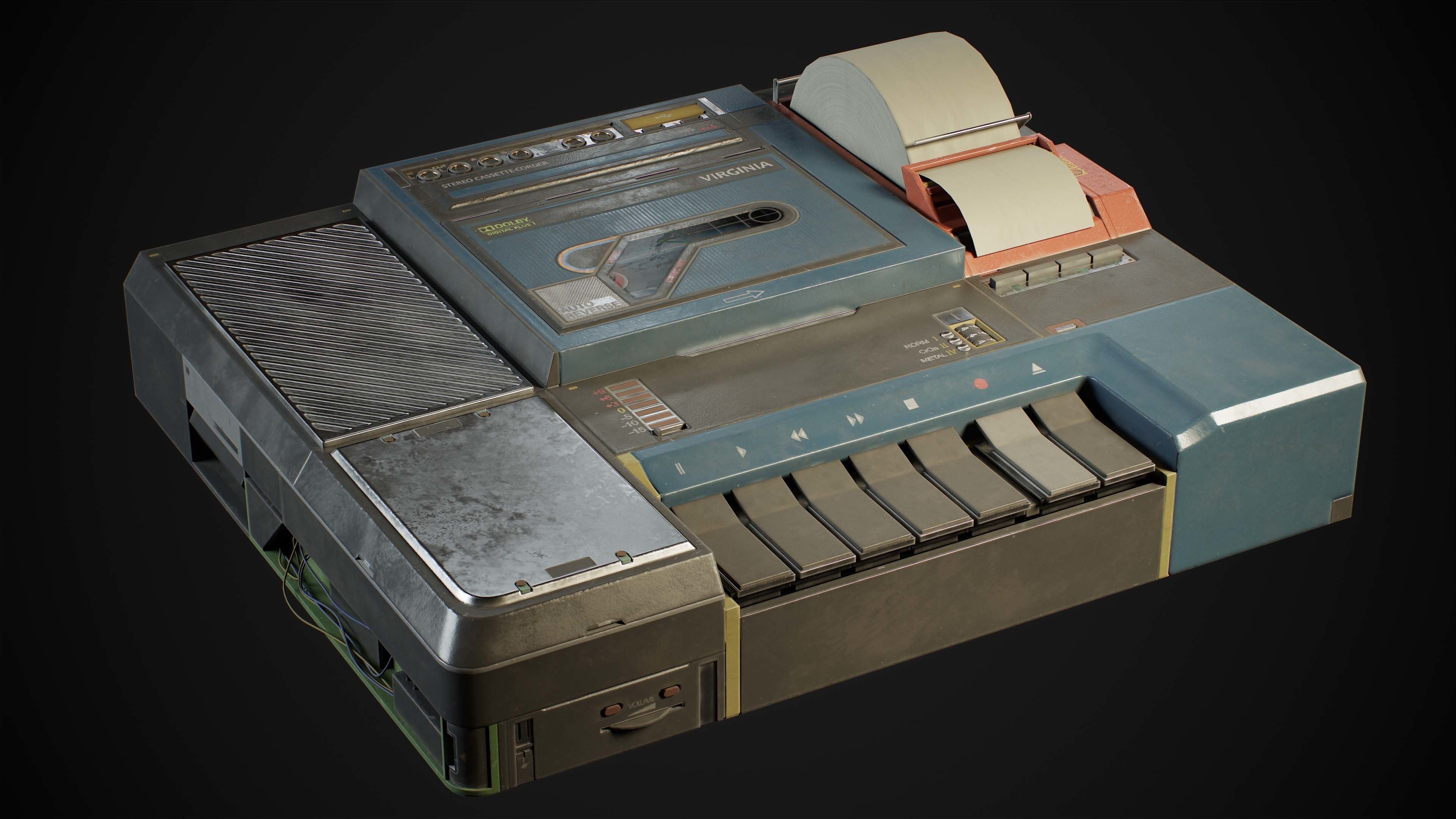 Cyberpunk Audio Recorder Low-poly 3D model Low-poly 3D model_5