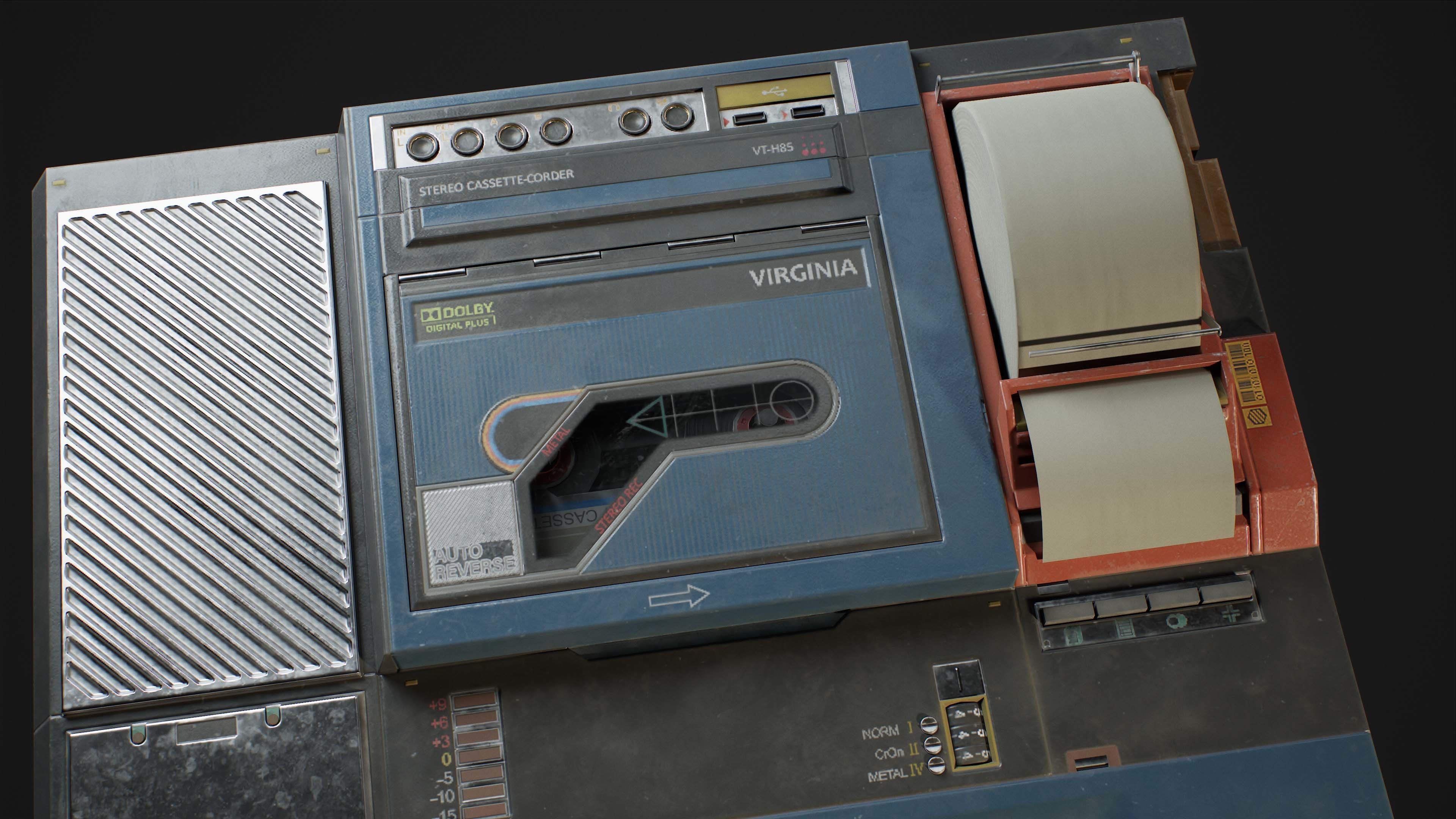 Cyberpunk Audio Recorder Low-poly 3D model Low-poly 3D model_7