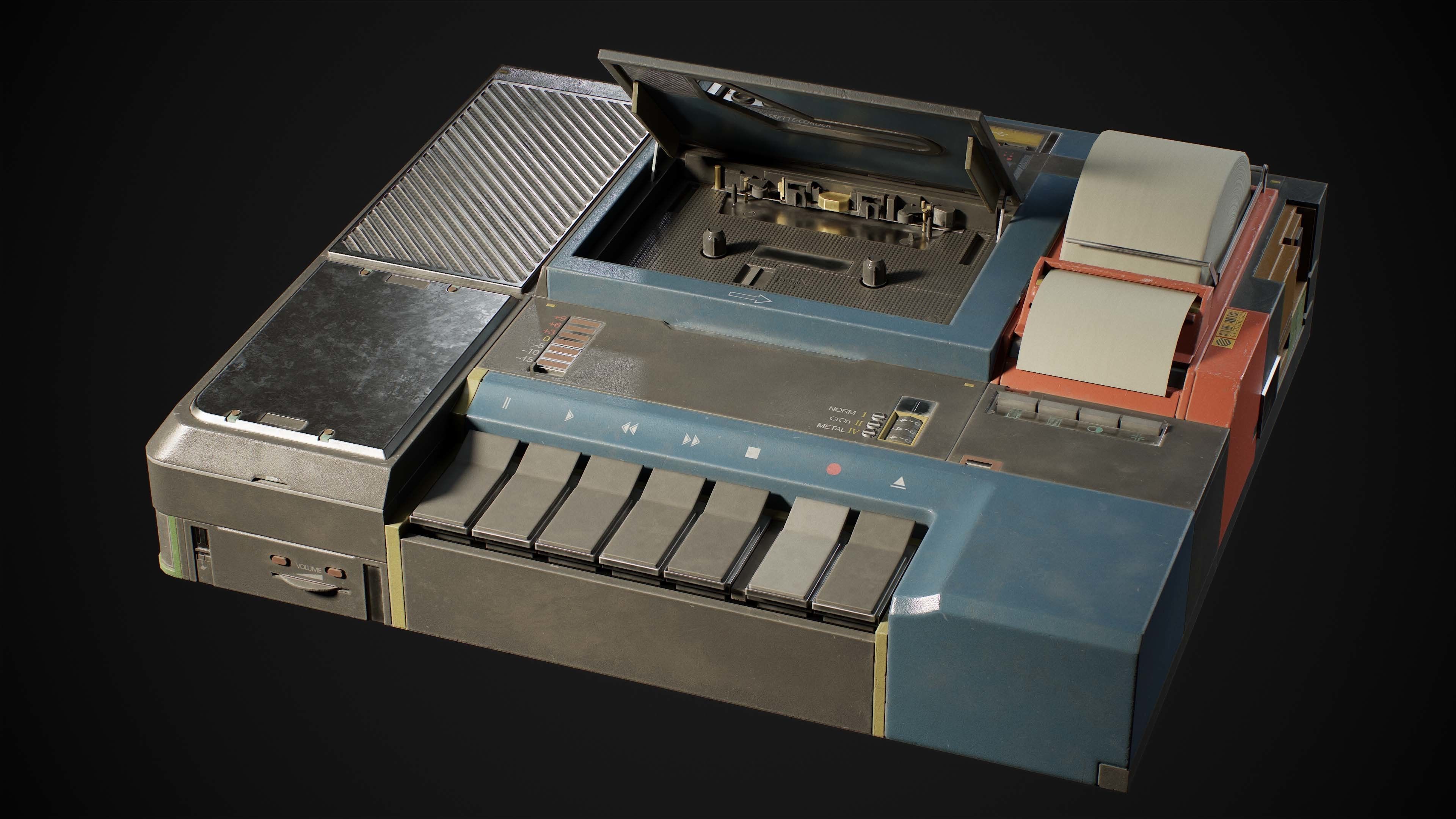 Cyberpunk Audio Recorder Low-poly 3D model Low-poly 3D model_2