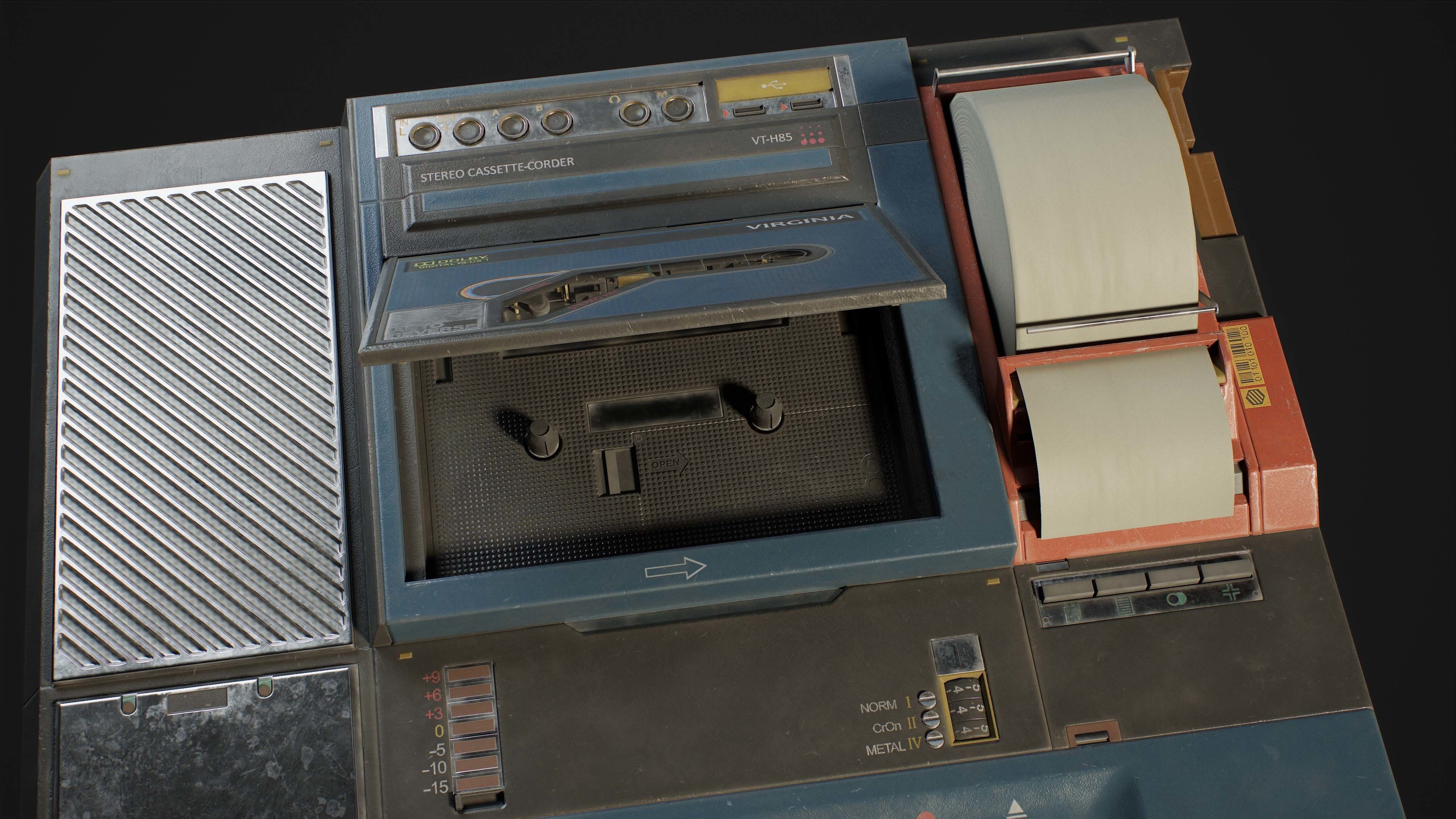 Cyberpunk Audio Recorder Low-poly 3D model Low-poly 3D model_3