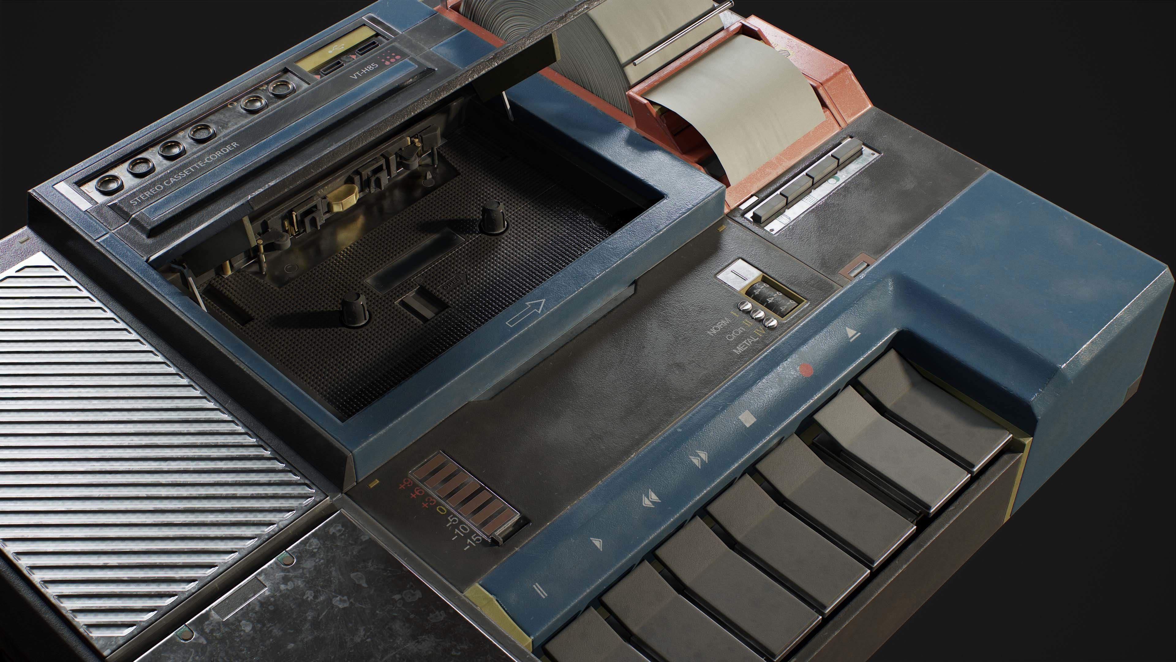 Cyberpunk Audio Recorder Low-poly 3D model Low-poly 3D model_4