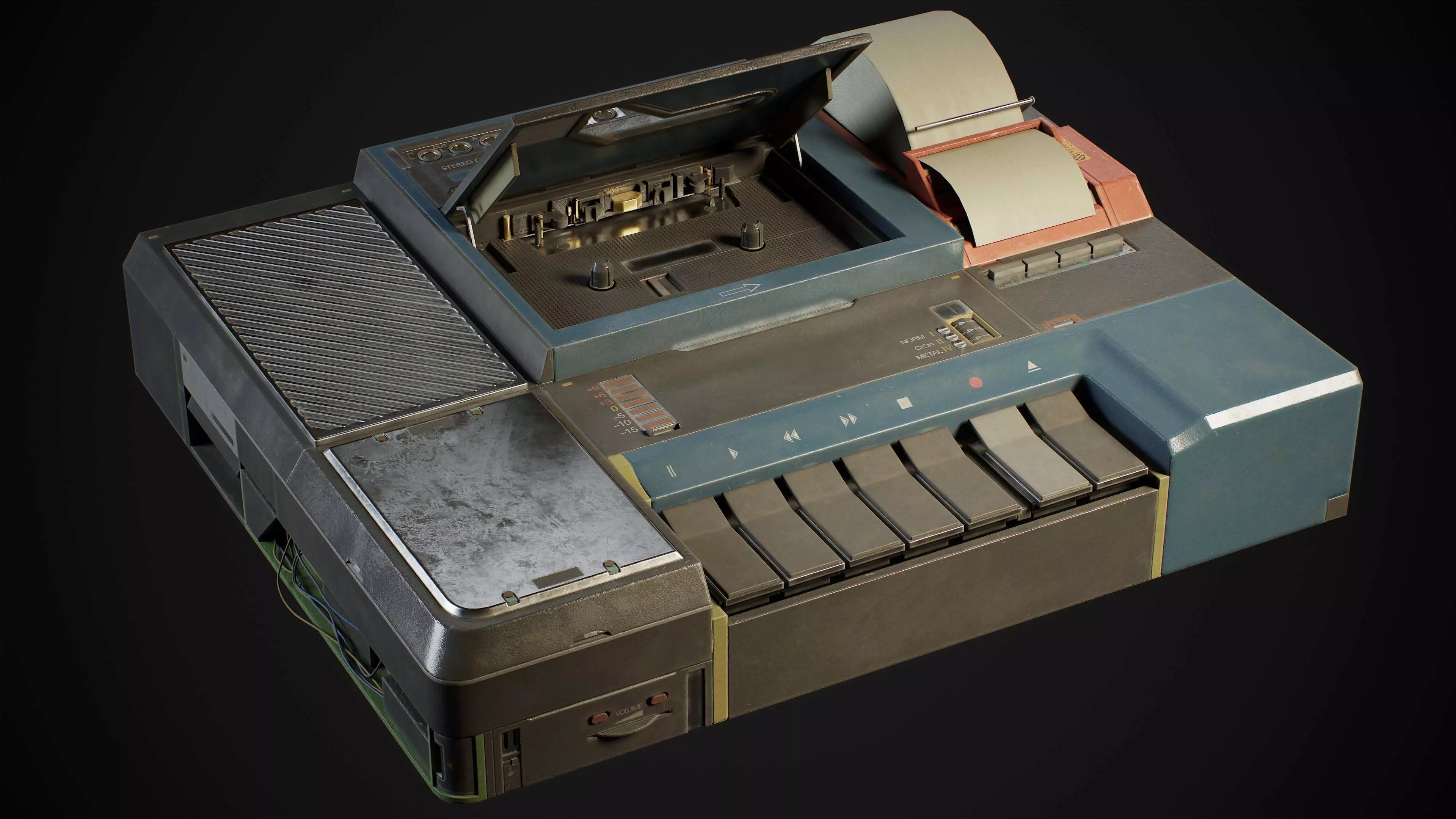 Cyberpunk Audio Recorder Low-poly 3D model Low-poly 3D model_0