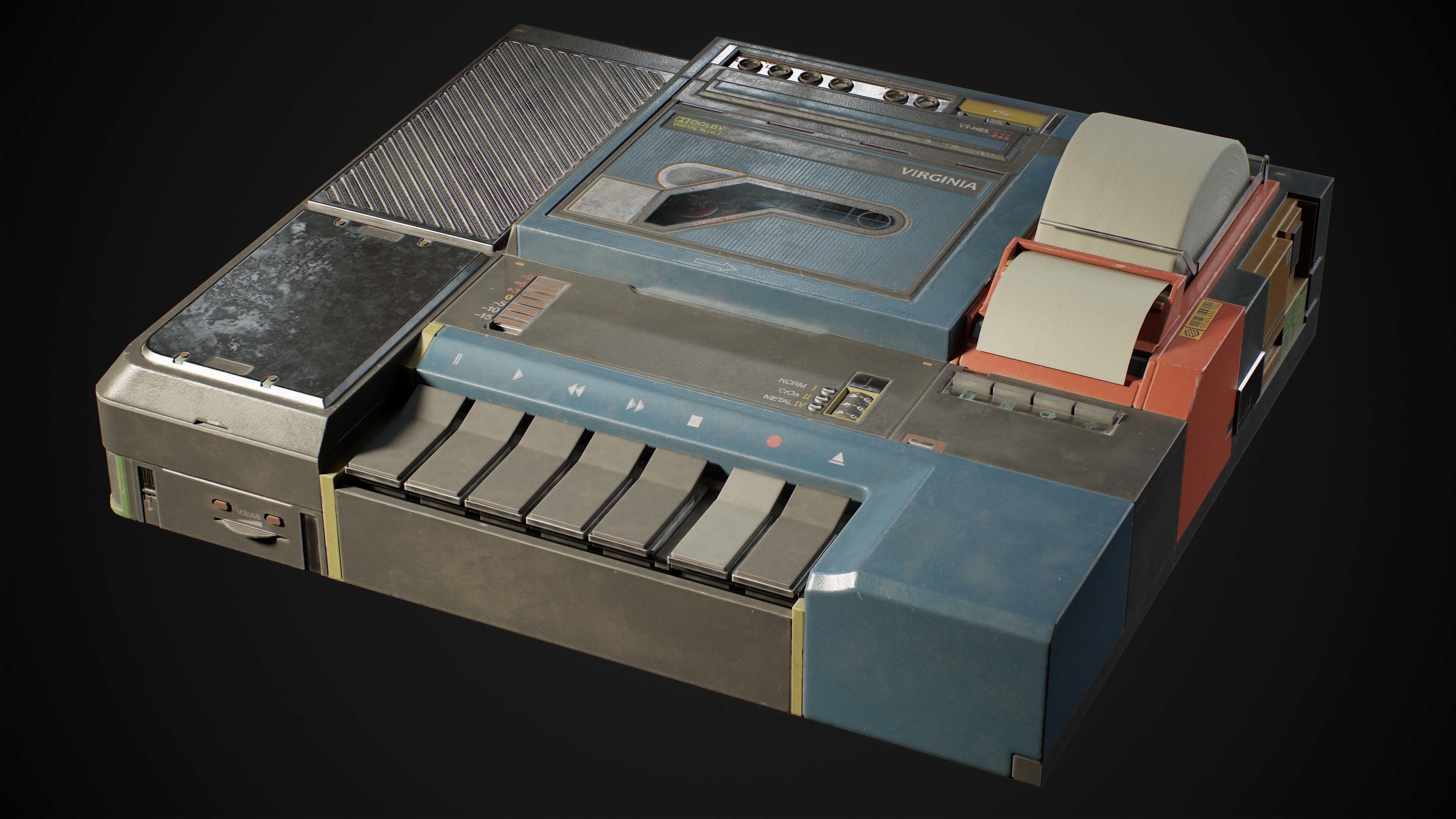 Cyberpunk Audio Recorder Low-poly 3D model Low-poly 3D model_6