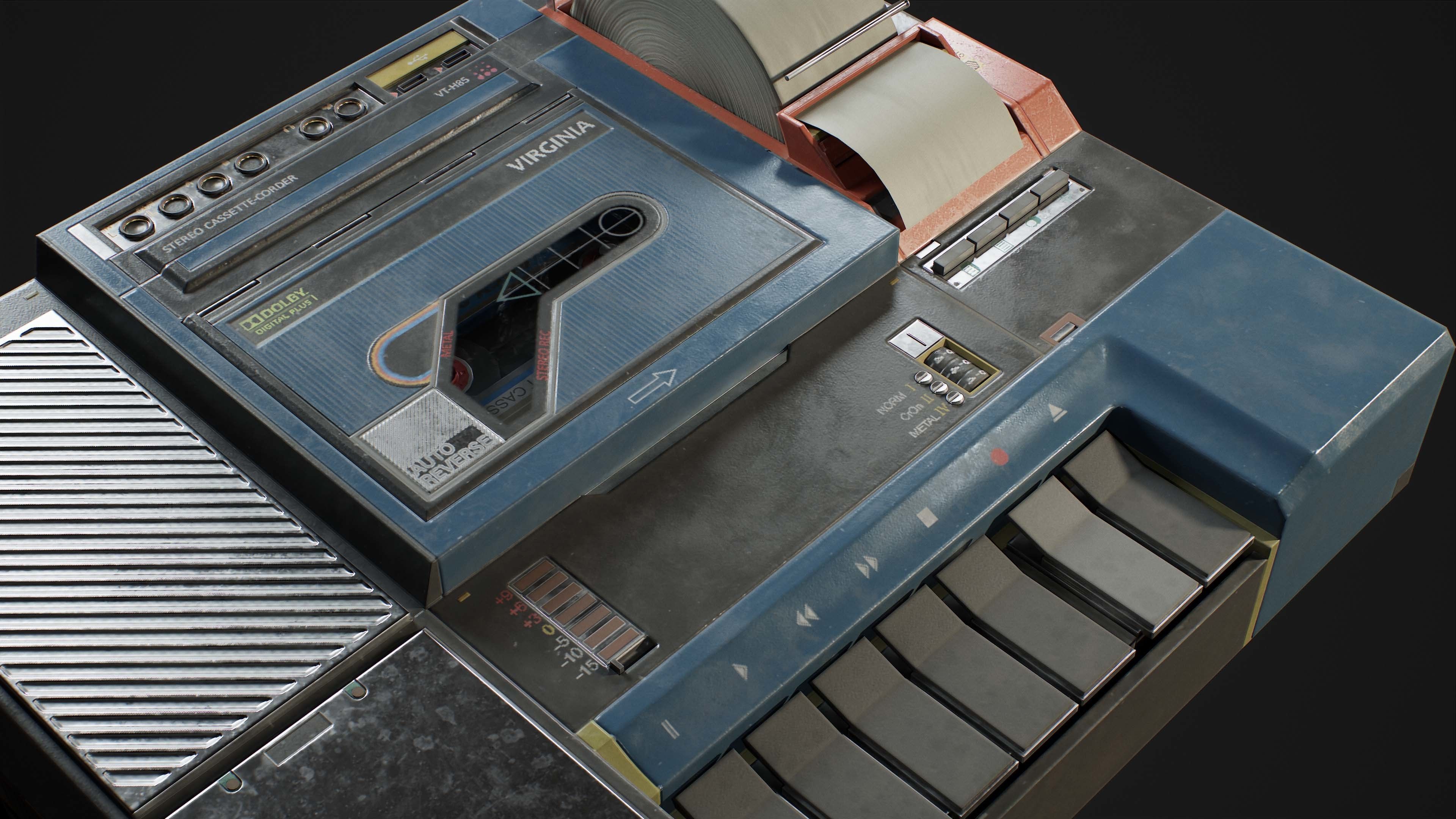 Cyberpunk Audio Recorder Low-poly 3D model Low-poly 3D model_8