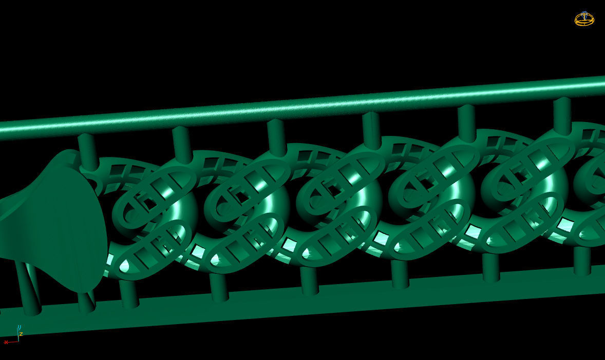 Gold 3D print model railing 3D print model_2