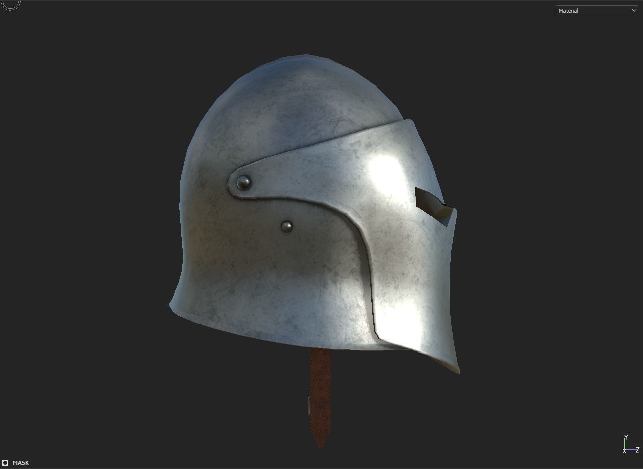 Knight Helmet Low-poly 3D model_13